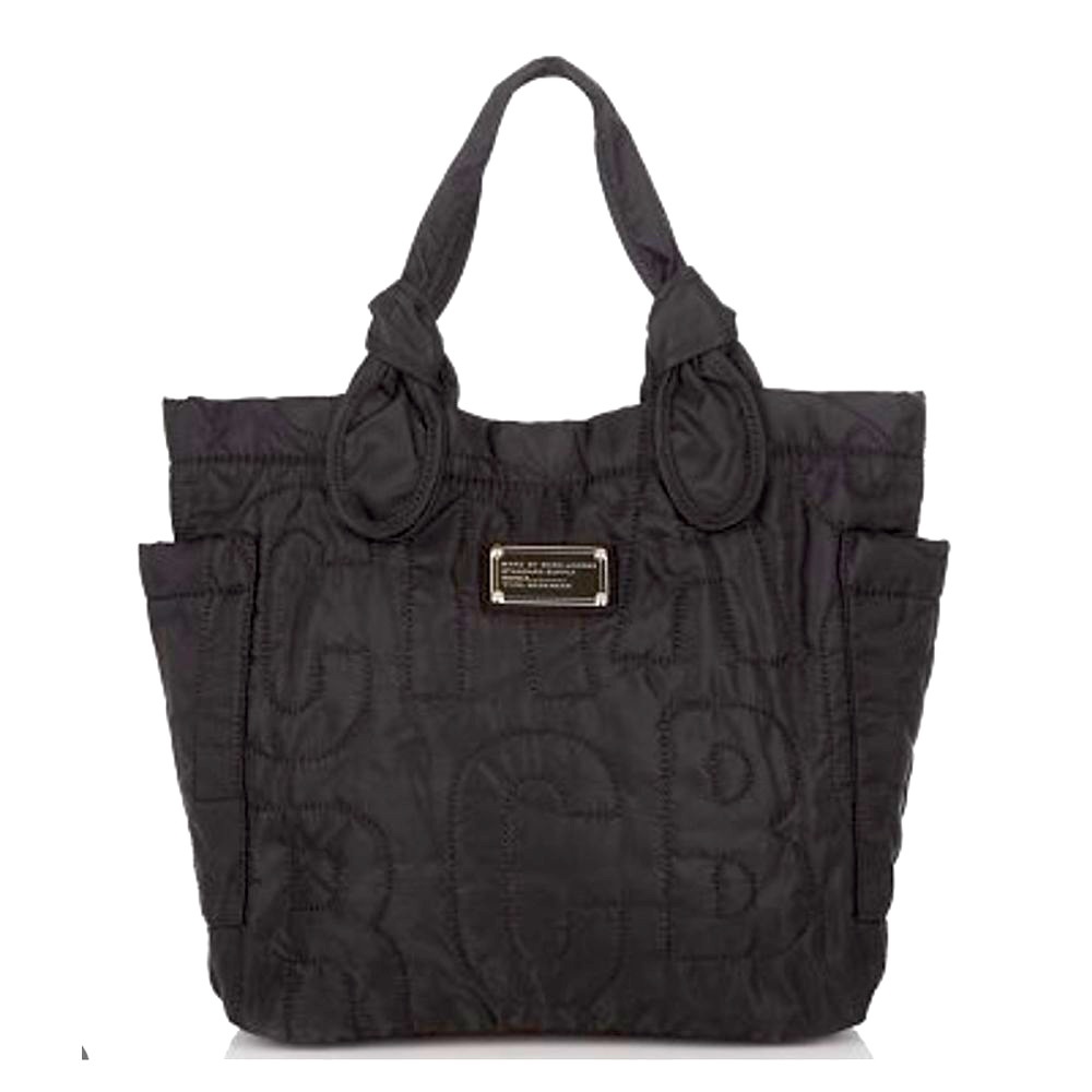 Marc by Marc Jacobs Workwear Nylon Oversized Black Embroidered Tote Purse Bag